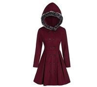 Chnnamzu Wollmantel Damen Wintermantel Herbst Winter Jacke Trenchcoat Damen Wolle Coat Plüsch Mit Kapuze Cloak Elegant Wollmantel übergangsjacke Wolljacke Parka Mäntel Winterjacke