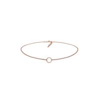 Choker ELLI "Halskette Choker Anhänger Kreis Rund 925 Silber" Gr. 38, rosa (rosegold), Halsketten, Damen, ohne Stein, Silber 925 (Sterlingsilber) (15826629-38) rosegold