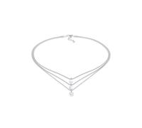 Choker ELLI "Halskette Choker Layer Dreireihig Plättchen Boho 925 Silber" Gr. 36, silber, Halsketten, Damen, ohne Stein, Silber 925 (Sterlingsilber) (54731759-36) silber