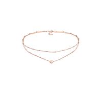 Choker ELLI "Halskette Choker Layer Kugelkette Herz 925 Silber" Gr. 36, rosa (rosegold), Halsketten, Damen, ohne Stein, Silber 925 (Sterlingsilber) (16108661-36) rosegold