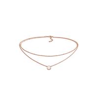 Choker ELLI "Halskette Choker Layer Opal Kugelkette 925 Silber" Gr. 36, rosa (rosegold), Halsketten, Damen, mit Steinen, Silber 925 (Sterlingsilber) (35741528-36) rosegold