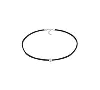 Choker ELLI "Halskette Choker Velour Leder Bead Trend 925 Silber" Gr. 36, silber, Halsketten, Damen, ohne Stein, Silber 925 (Sterlingsilber) (29329420-36) silber
