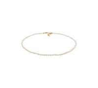 Elli PREMIUM Choker Süßwasserperlen Klassik 925 Silber goldfarben Damen