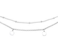 Elli, Halskette Choker Layer Look Kugelkette Plättchen 925 Silber in silber, Schmuck für Damen Gr. 36 cm