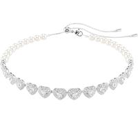 Ariana Grande x Swarovski Tennis Choker, Verschiedene Schliffe, Herz, Weiß, Rhodiniert