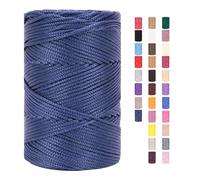 ChongKuan Rope Garn 3mm X 225m Zum Häkeln Makramee Taschen Baumwollschnur Polyester Bäckergarn Baumwollkordel Macrame Cord Baumwollgarn Baumwollfaden Geflochten Textilgarn Körbe Easy Yarn (1,1 Stück)