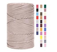 ChongKuan Rope Garn 3mm X 225m Zum Häkeln Makramee Taschen Baumwollschnur Polyester Bäckergarn Baumwollkordel Macrame Cord Baumwollgarn Baumwollfaden Geflochten Textilgarn Körbe Easy Yarn (2,3 Stück)
