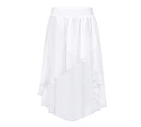 Choomomo Ballett Wickelrock Mädchen Ballettrock Tanz Chiffon Wickelrock Zum Anziehen Mit Elastischem Bund Chiffonrock Für Kinder Frauen Weiß 158-164