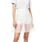 Choomomo Damen Durchsichtige PVC Stiftrocke Transparenter PVC Kilt Durchsichtiger Knopfrock Party Club Skirt A-Linie Kleid Mottoparty