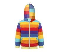 Choomomo Kinder Mädchen Regenbogen Kapuzepullover Hoodie Mit Reißverschluss Langarm Sweatshirt Baumwolle Jacke Tops Frühling Herbst Kleidung Dunkle Regenbogen 98-104