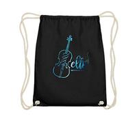 Chorchester Ideal für Musiker und Cello Fans - Baumwoll Gymsac -37cm-46cm-Schwarz