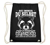 Chorchester Ideal für Waschbär und Tierliebhaber - Baumwoll Gymsac -37cm-46cm-Schwarz