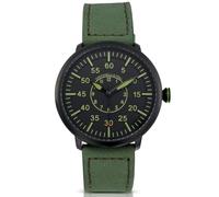 chotovelli Militär Flieger Armbanduhr - Modell 1919 D-4 | klassisches Flieger-Design | schwarzes Zifferblatt, Wildlederarmband | Herren-Armbanduhr, Grün , Vintage
