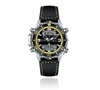 CHRIS BENZ Depthmeter Digital 200M Taucheruhr mit Synthetik Kautschukband, Seeschlangengelb