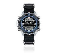 CHRIS BENZ Depthmeter Digital 200M Taucheruhr mit Zulu Ballistic Band, Mitternachtsblau