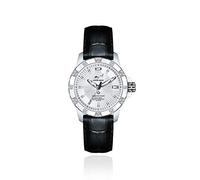 CHRIS BENZ Diamond Diver 200M Damentaucheruhr Silver Bay mit schwarzem Lederband