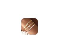 Chriscoco 3Pcs Armband Damen Gold 14 Karat Vergoldet Edelstahl Armband Damen Verstellbare Armbänder Gold Twist Figaro Schlange Armband Set Tennis Armband Goldene Armbänder Schmuck für Frauen