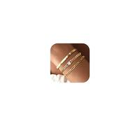 Chriscoco 3Pcs Gold Armband Damen 14 Karat Vergoldet Edelstahl Armband Damen Verstellbare Armbänder Gold Twist Figaro Schlange Armband Set Tennis Armband Goldene Armbänder Schmuck für Frauen Mädchen