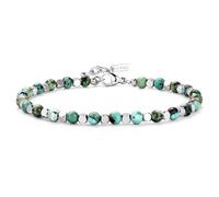 Chriscoco Perlenarmband Herren Damen - Naturstein Armbänder mit Tigerauge, Türkis und Lapislazuli - Edelstahl Armband - Handmade - Mit Schmuckschatulle