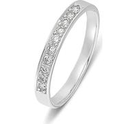CHRIST Damen-Damenring 585er Weißgold 10 Diamant