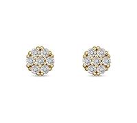 CHRIST Damen-Ohrstecker 14 Diamant One Size, Gelbgold 32011420