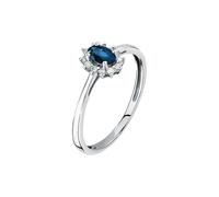 CHRIST Damen-Damenring 375er Weißgold 1 Saphir 54 Weißgold 32027937