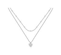 CHRIST Damen-Kette 925er Silber, recycelt Zirkonia One Size, Silber 89085667