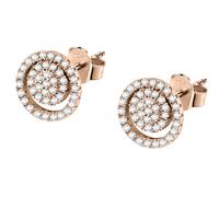 CHRIST Damen-Ohrstecker 925er Silber, recycelt Zirkonia One Size, Roségold 89080711