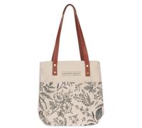 Christian Art Gifts Canvas-Tragetasche mit Blumenmuster für Damen: Amazing Grace inspirierende Schrift zum Einkaufen, Zubehör, Bücher, Accessoires, veganes Leder, Tasche, Reißverschluss, cremefarben