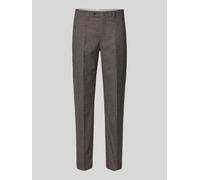 Christian Berg Men Slim Fit Anzughose mit Bügelfalten in Dunkelbraun, Größe 28