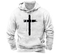 Christian Hoodie für Herren, Kapuzen-Sweatshirt, langärmelig, Gothic-Shirt, Y2K, lässiger Pullover, Herbst, Winter, Hoody Top, Cross-Sweatshirt, Kleidung mit Taschen, übergroße Sportbekleidung,