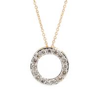 Christian Materne Anhänger & Kette, 16 Brillanten, Gold 375, 47 + 3 cm x Gold 375