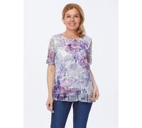 Christian Materne Blusenshirt Spitze Blumendruck 38/40 flieder