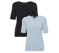 Christian Materne Doppelpack Strickpullover Halbarm 34/36 hellblau-schwarz