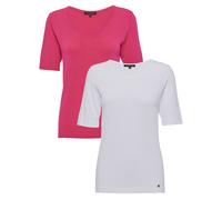 Christian Materne Doppelpack Strickpullover Halbarm 38/40 weiß-pink