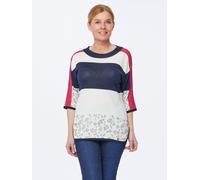 Christian Materne Feinstrick-Pullover Blockstreifen 50/52 blau