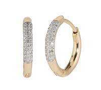 Christian Materne Klapp-Creolen, Brilliant, Silber 925, vergoldet x Silber 925