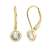 Christian Materne Solitär-Ohrhänger ""Miracle Plate"", Brillanten, Gold 375, poliert x Gold 375