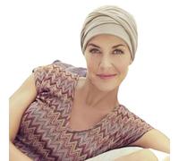 Christine Headwear Mila Turban Damen Beige | Chemo Kopfbedeckung Damen | Kopftuch für Damen Mit Haarausfall | Chemo Mütze Damen Auf 95% Viskose Bambus 5% Elasthan
