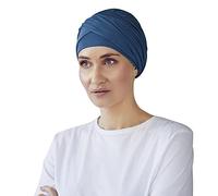 Christine Headwear Shakti Turban Damen Meerblau | Chemo Kopfbedeckung Damen | Kopftuch für Damen Mit Haarausfall | Chemo Mütze Damen Auf 95% Viskose Bambus 5% Elasthan