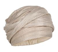 Christine Headwear Zoya Silver Glitter Turban Damenturban Stoffturban Damen - mit Futter Frühling-Sommer Frühjahr Sommer - One Size Hellbeige