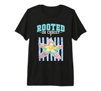 Christlicher Bibelvers Rooted In Christ Floraler Seestern Premium T-Shirt