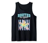Christlicher Bibelvers Rooted In Christ Floraler Seestern Tank Top
