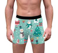 Christmas Boxershorts, Boxershorts Weit Lustig Underwear Slips Witzige Weihnachtsboxershort Baumwolle Lustige 2024 Weihnachts Rotes Unterhose