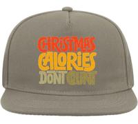 Christmas Calories Don't Count Colorful Graphic Snapback Flat Visor Cotton Blend Cap Gray