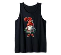 Christmas GNOME with Knitted Christmas Hat Cute Ice Skating Tank Top
