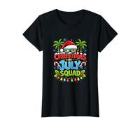 Christmas in July Squad Tropical Summer New Year Design Preisgünstiges Grafik-T-Shirt, Damen, Schwarz, XS