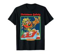 Christmas Safety Santa Sarcastic Retro Funny Adult Humor T-Shirt