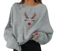 Christmas Sweater, Weihnachtspullover Damen - Ugly Christmas Sweater Lustige Weihnachtspulli Weihnachten Sweatshirt Xmas Pulli Winter Pullover Oberteils Langarmshirt 02