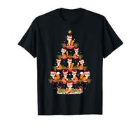 Christmas Tree Fox Xmas Gifts Unisex Kinder Fuchs Tier Weihnachtsbaum T-Shirt Schwarz S Crew-Ausschnitt Kurzarm Winter